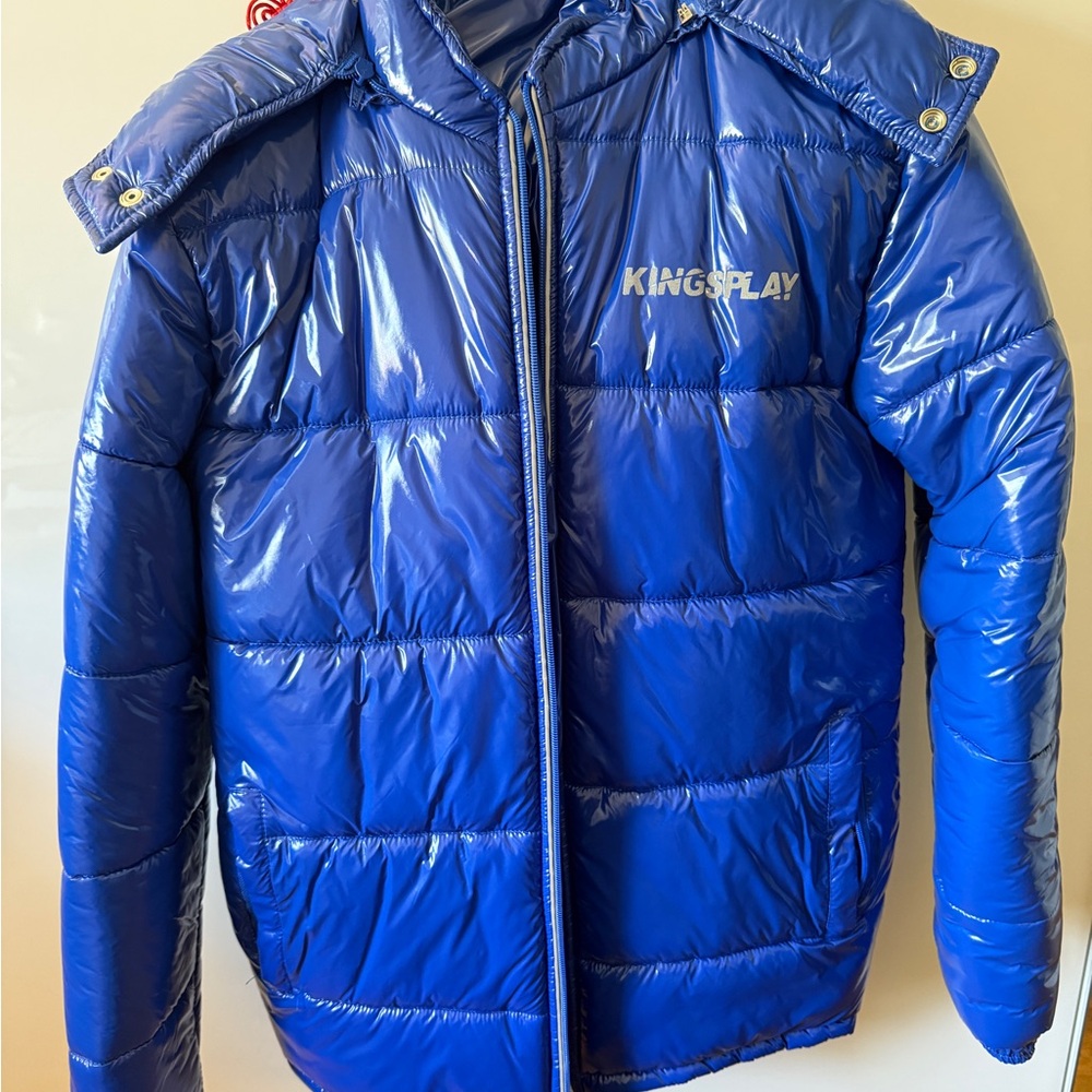 Blue Puffer Jacket by KINGSLAY